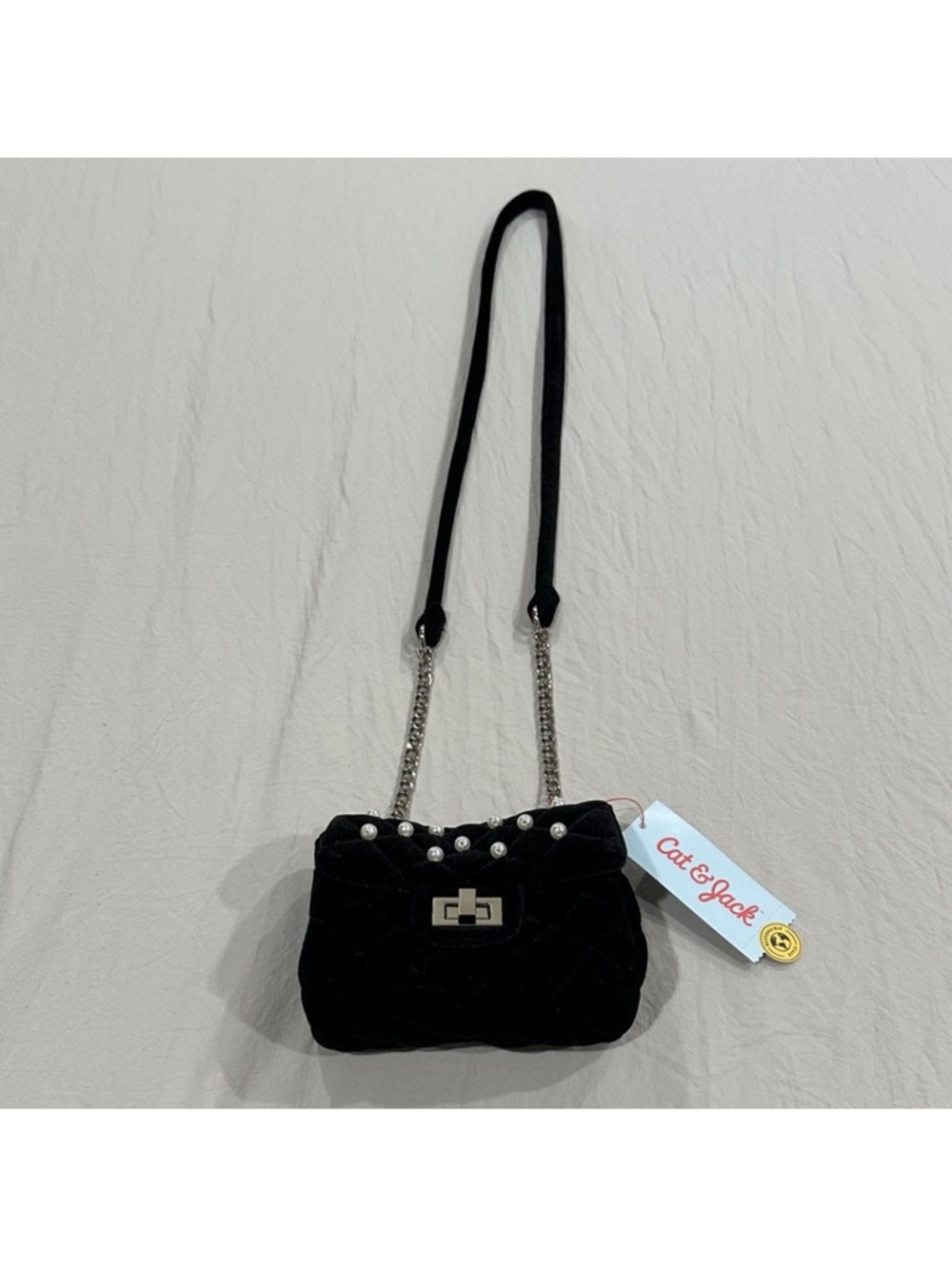 Cat & Jack Black Mini Bag with Chain Strap (girls)